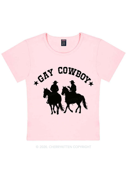 Gay Cowboy Pride Y2K Baby Tee Cherrykitten