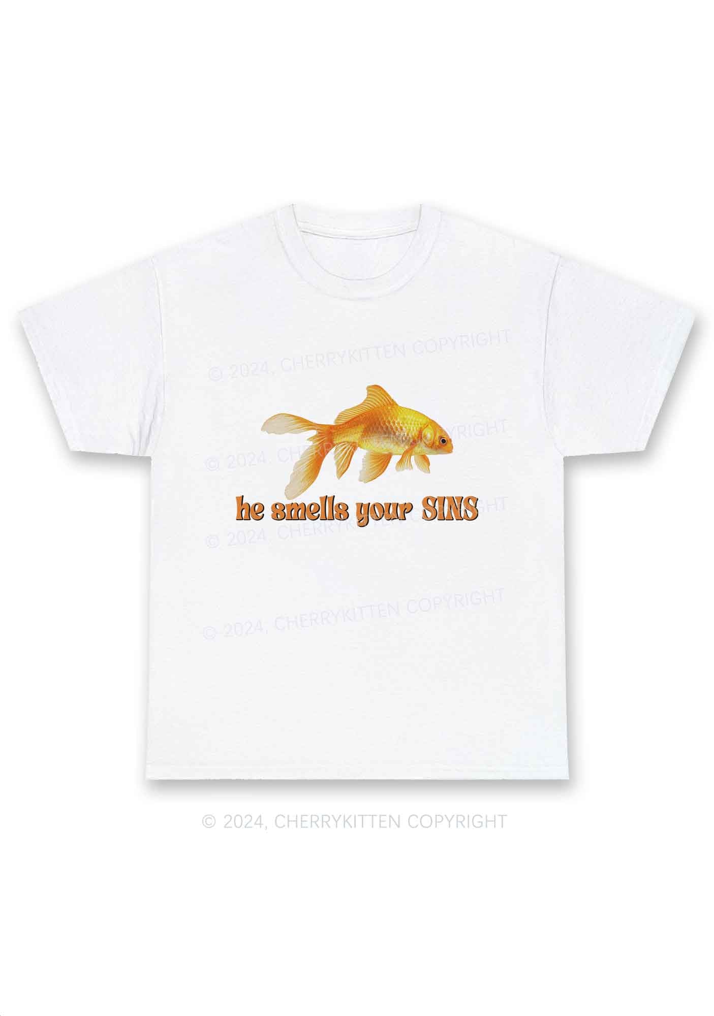 He Smells Your Sins Y2K Chunky Shirt Cherrykitten