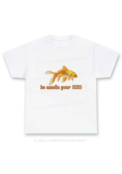 He Smells Your Sins Y2K Chunky Shirt Cherrykitten