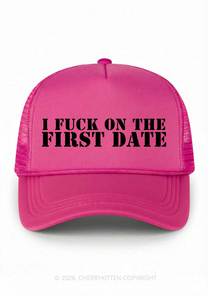 Fxxk On First Date Y2K Trucker Hat Cherrykitten