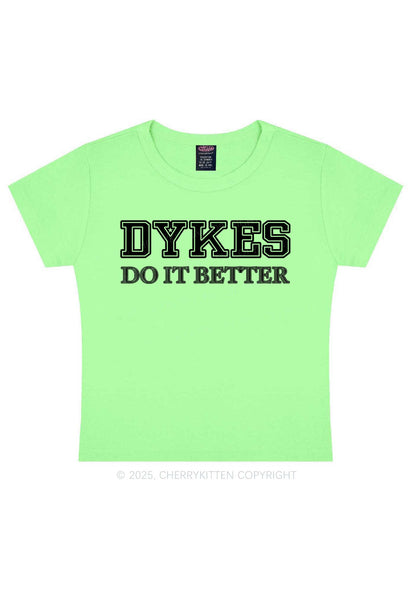 Dykes Do It Better Pride Y2K Baby Tee Cherrykitten