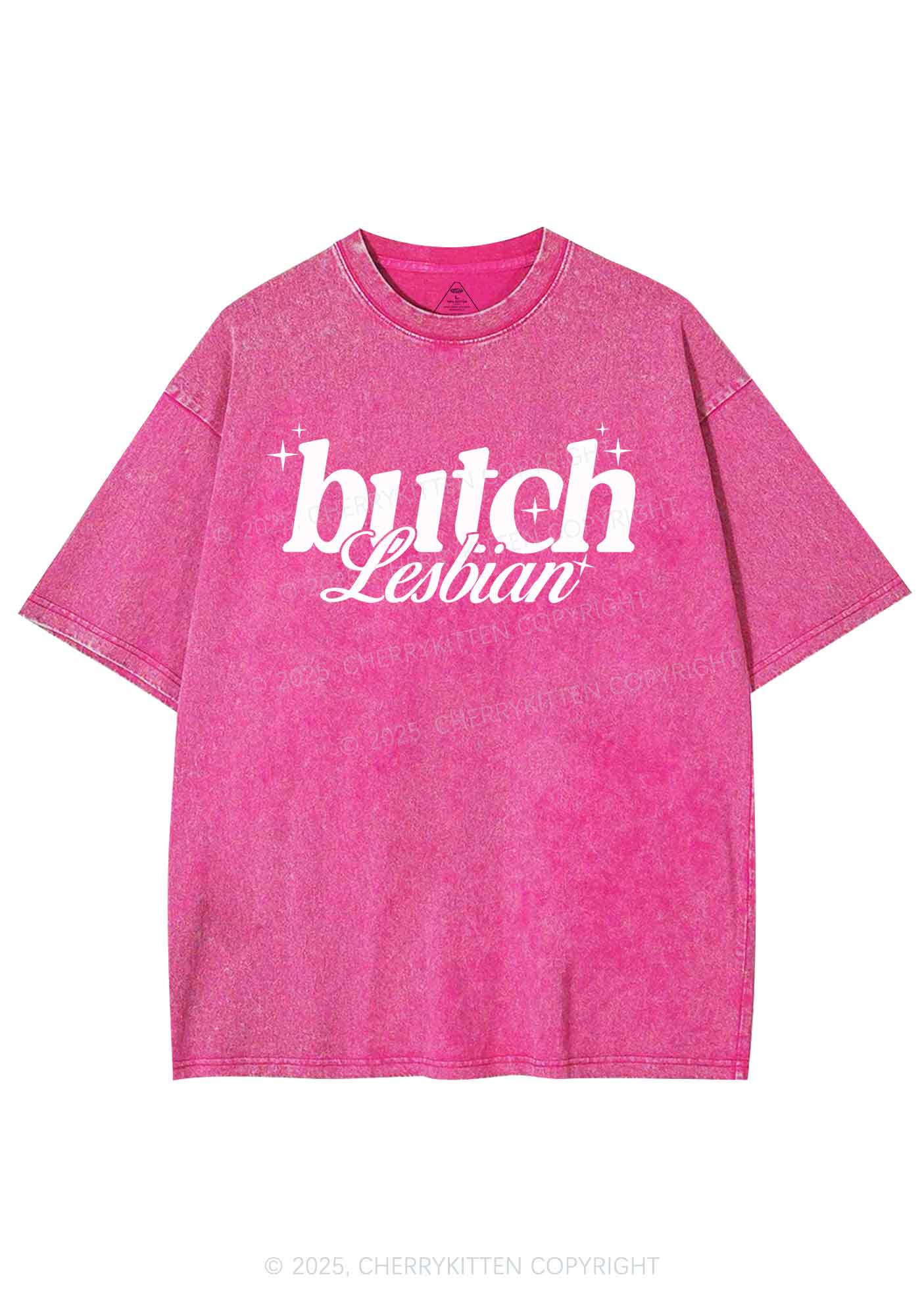 Butch Lesbian Y2K Shirts Washed Tee Cherrykitten