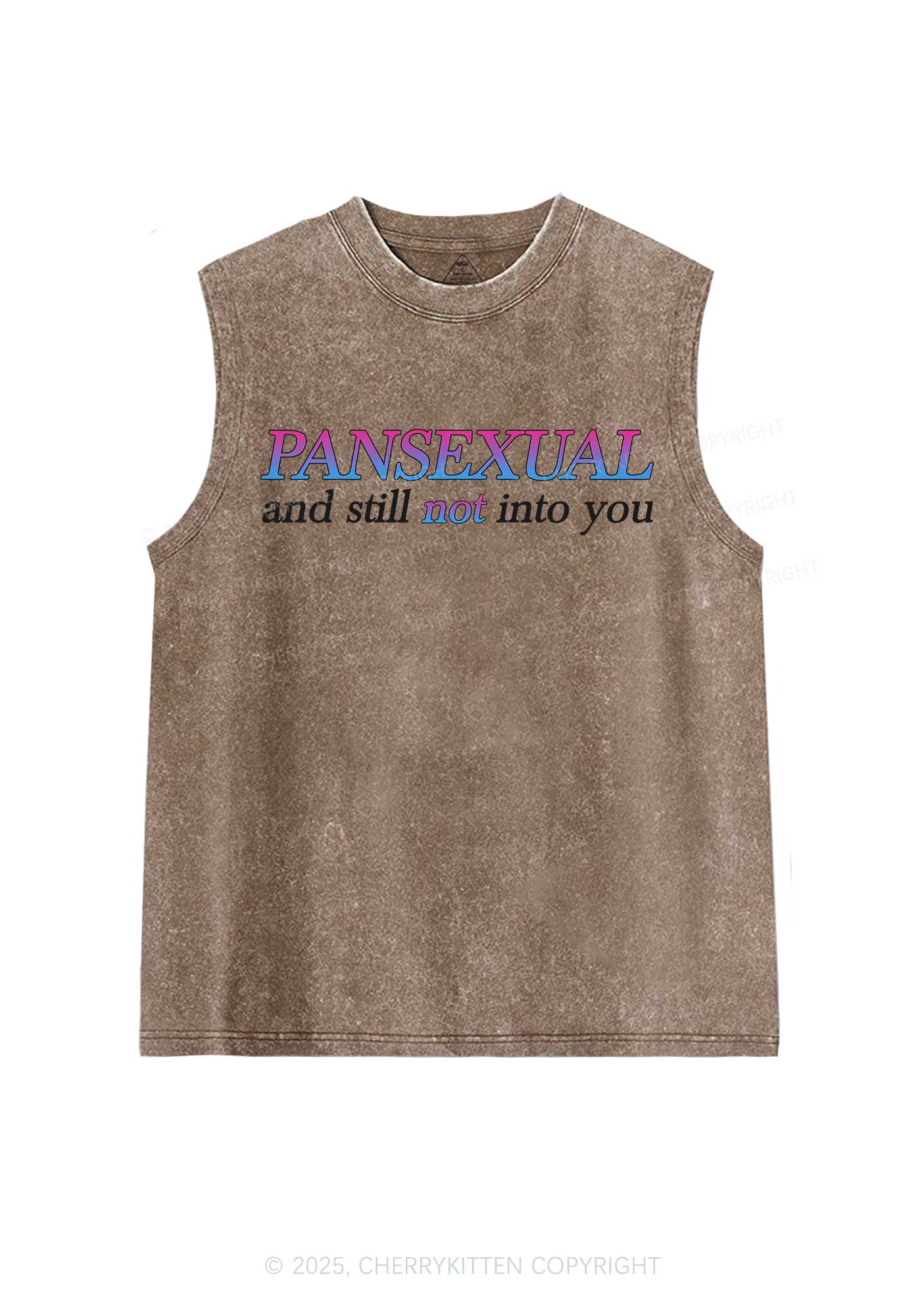 Pansexual Still Not Into You Pride Y2K Washed Muscle Tank Cherrykitten