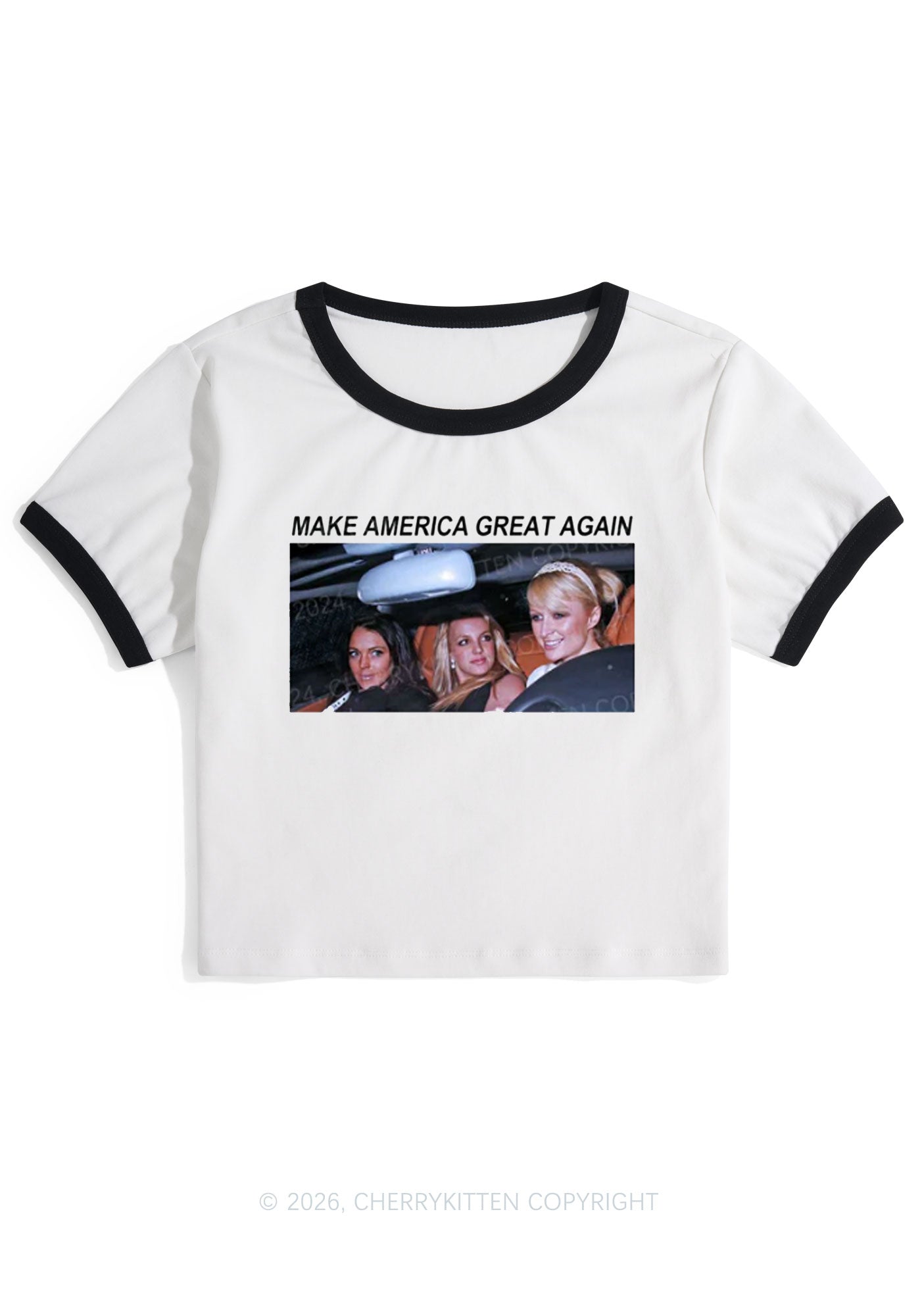 Make America Great Again Y2K Ringer Tee Cherrykitten
