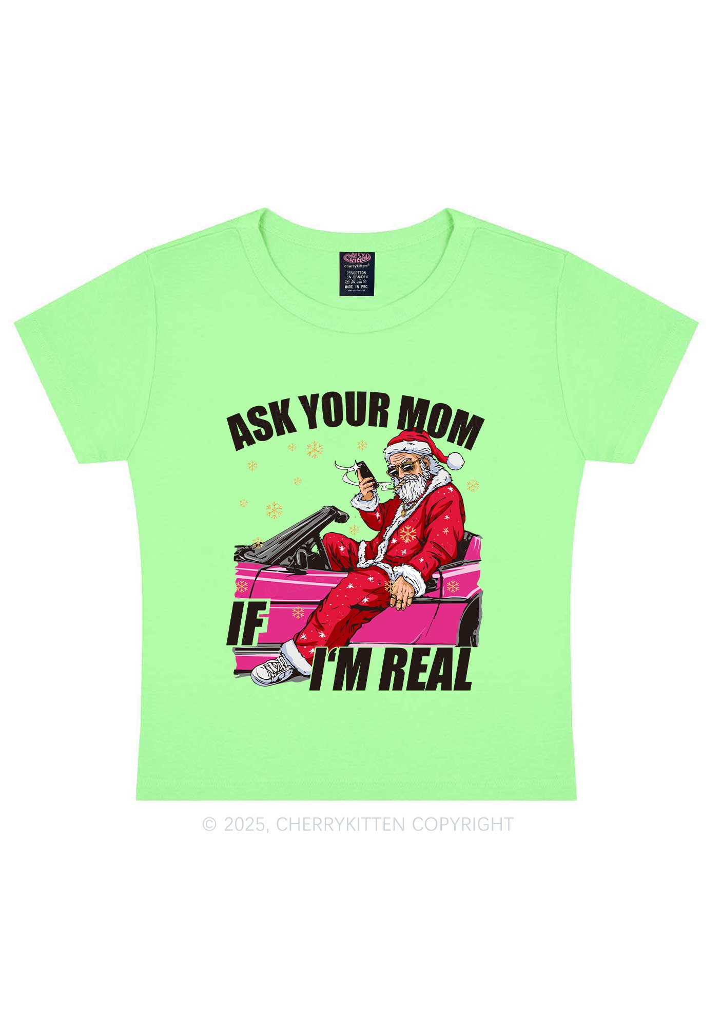 Christmas Ask Your Mom Y2K Baby Tee Cherrykitten