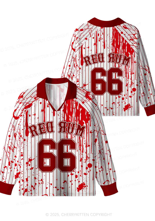Halloween Custom Red Rum Blood Y2K Sport Long Sleeve Jersey Shirts Cherrykitten