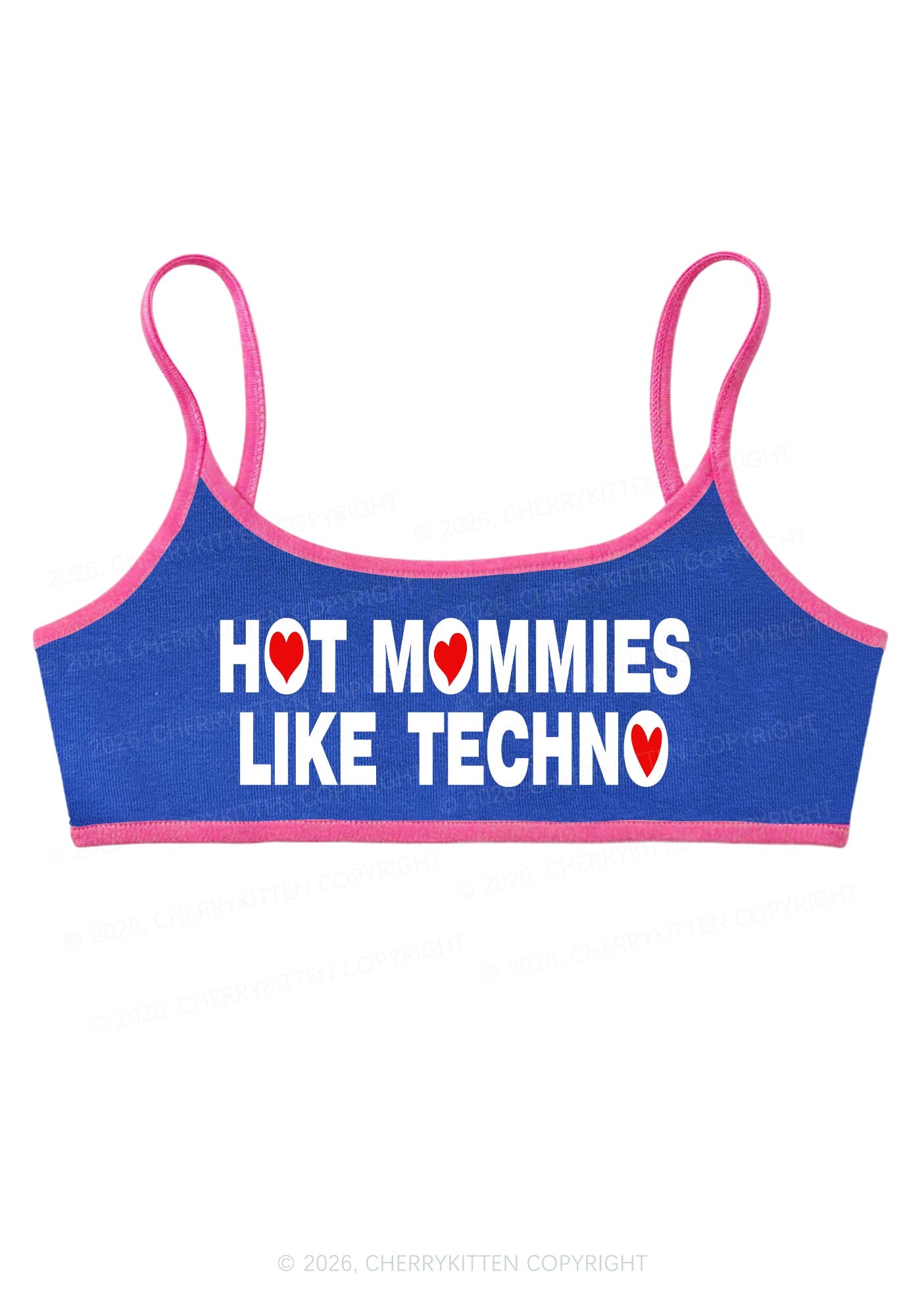 Hot Mommies Like Techno Y2K Super Crop Cami Cherrykitten