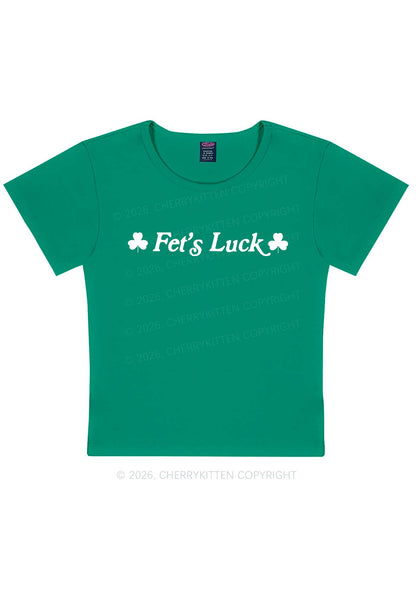 Fets Luck St Patricks Y2K Baby Tee Cherrykitten