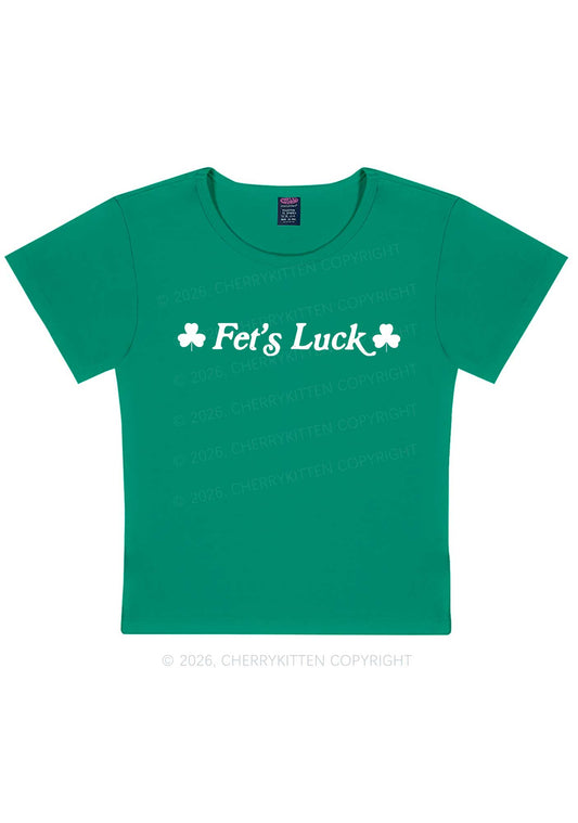 Fets Luck St Patricks Y2K Baby Tee Cherrykitten