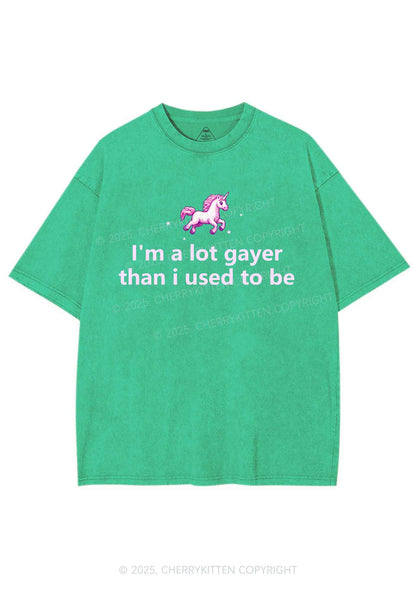 Im A Lot Gayer Pride Y2K Shirts Washed Tee Cherrykitten