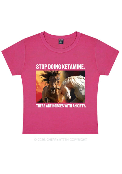 There Are Horses With Anxiety Y2K Baby Tee Cherrykitten