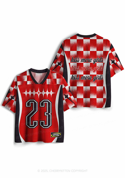 Custom Red Kiss More Girls Pride Y2K Sport Jersey Shirts Cherrykitten