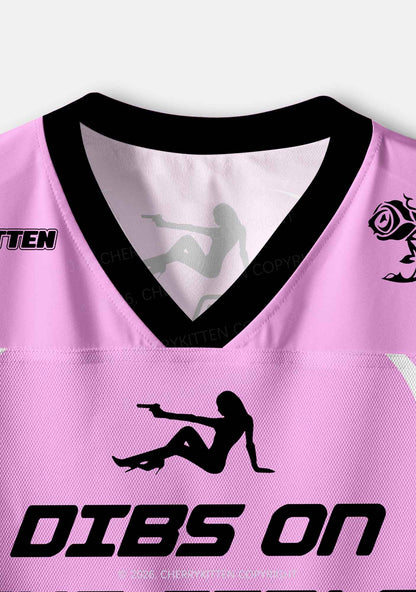 Dibs On The Girls Pride Y2K Crop Sport Jersey Shirts Cherrykitten
