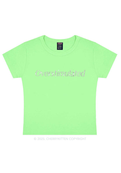 Rhinestone Overstimulated Y2K Baby Tee Cherrykitten
