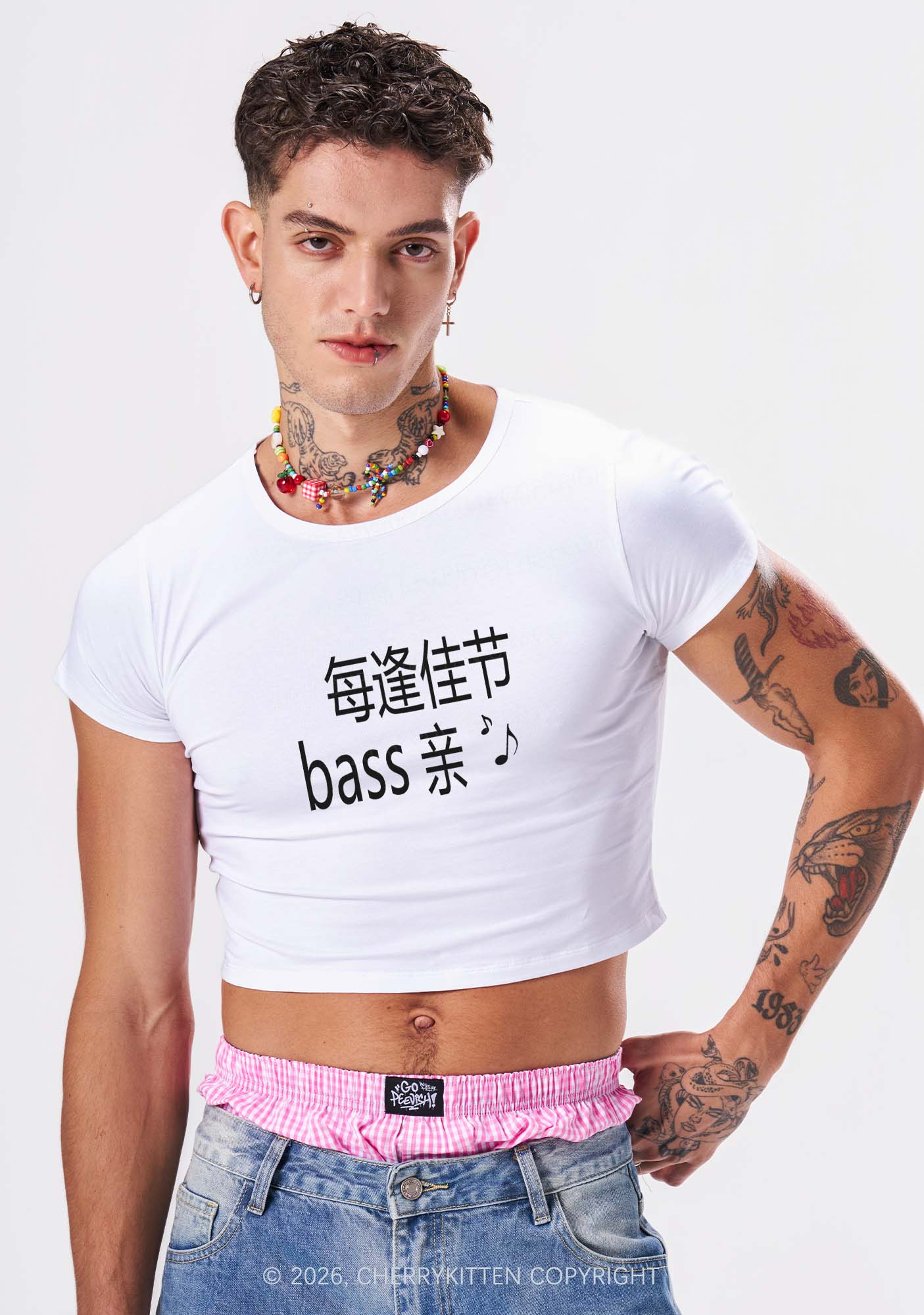 Holiday Bass Vibes Y2K Baby Tee Cherrykitten