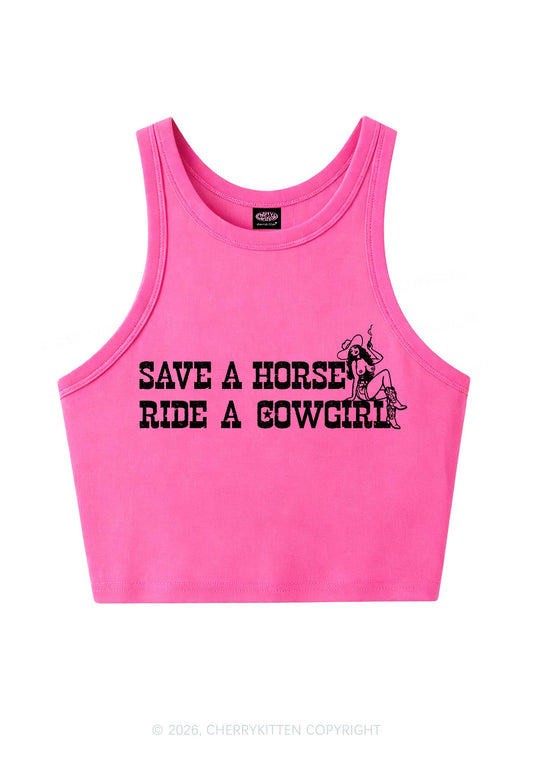 Ride Western Cowgirl Y2K Crop Tank Top Cherrykitten