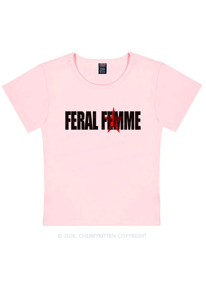 Feral Femme Pride Y2K Baby Tee Cherrykitten