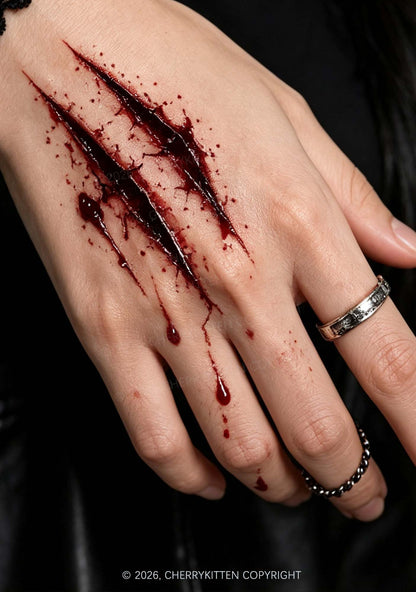 1pc Halloween Realistic Wound Y2K Temporary Tattoo Cherrykitten