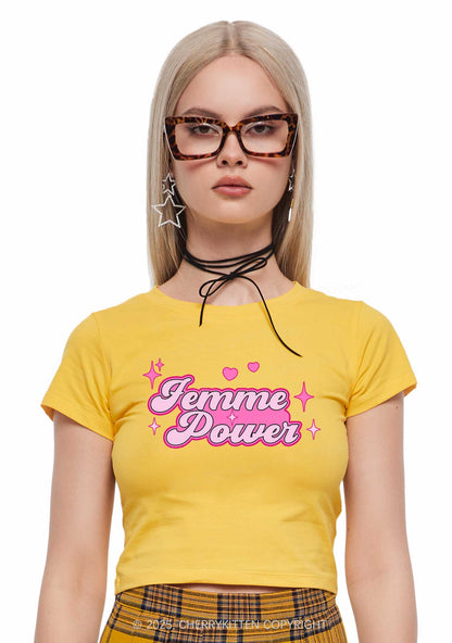 Femme Power Y2K Baby Tee Cherrykitten