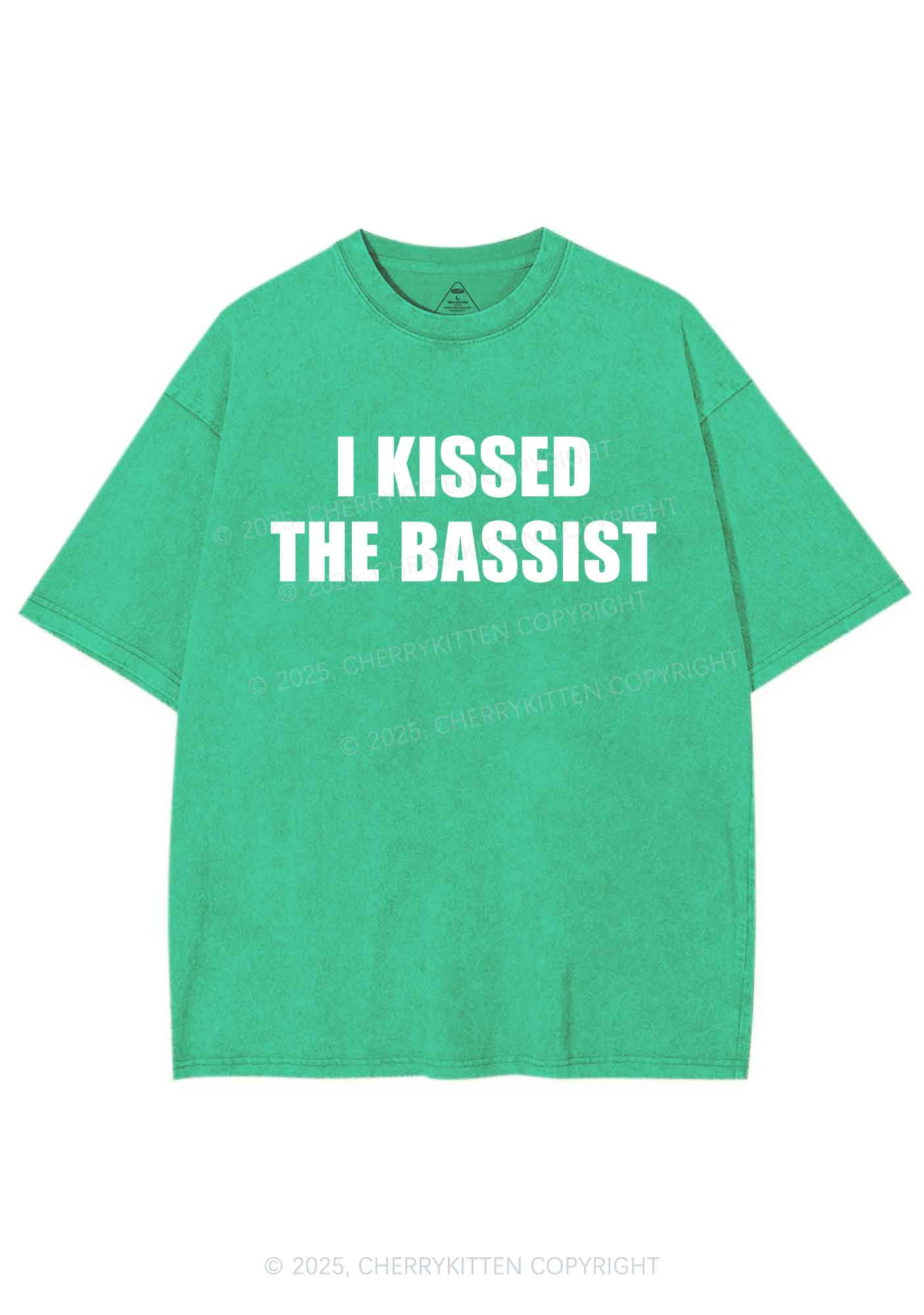 I Kissed The Bassist Y2K Shirts Washed Tee Cherrykitten