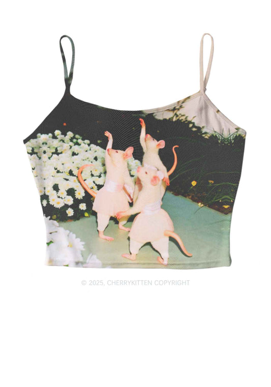 Ballet Rats Y2K Mesh Cami Tank Cherrykitten
