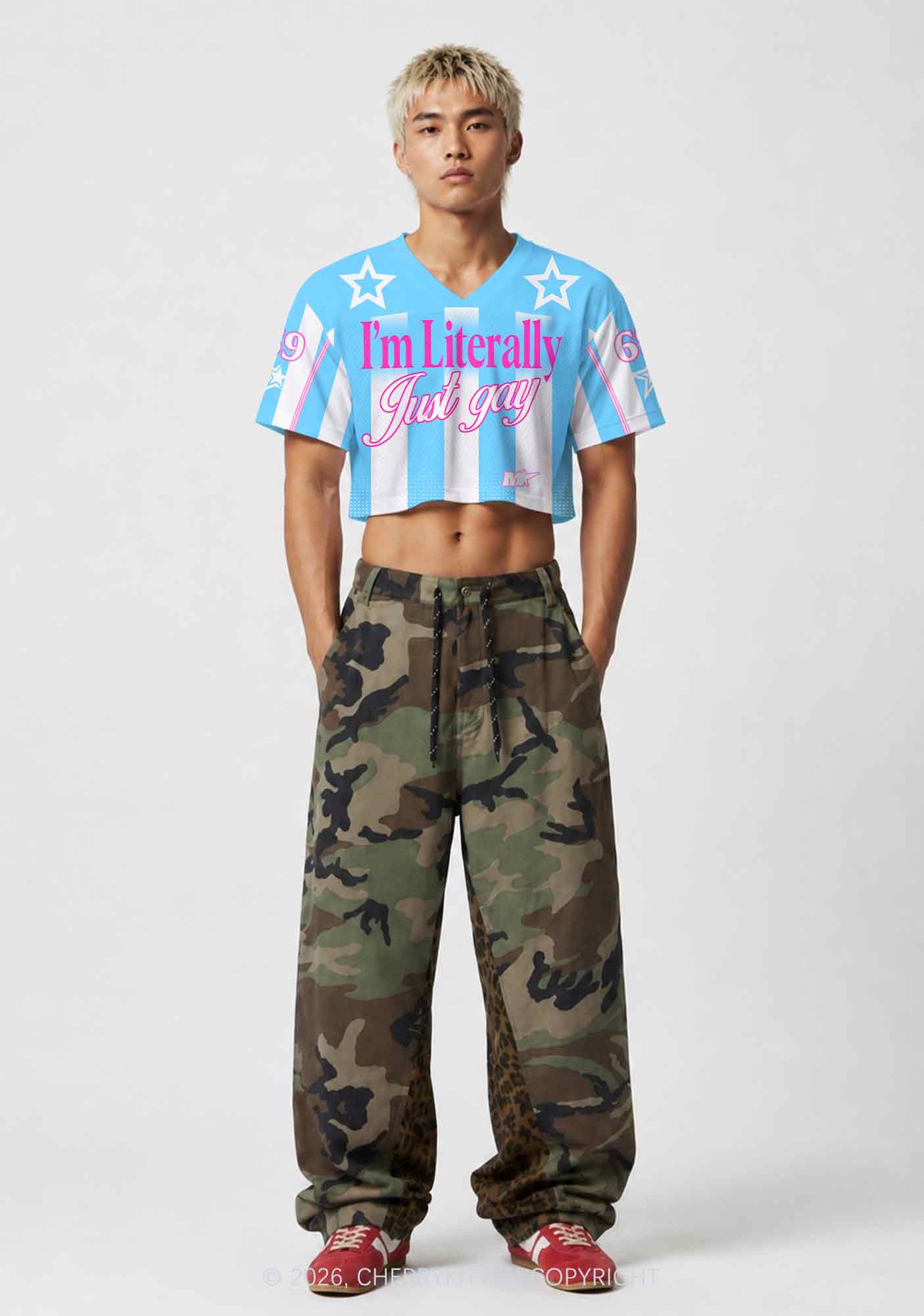Im Literally Just Gay Pride Y2K Crop Sport Jersey Shirts Cherrykitten