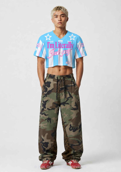 Im Literally Just Gay Pride Y2K Crop Sport Jersey Shirts Cherrykitten