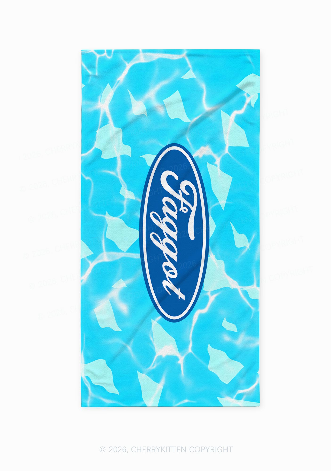Turquoise Water Ripple Faggot Pride Y2K Beach Towel Cherrykitten
