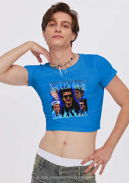 Blue Soccer Mom Y2K Baby Tee Cherrykitten