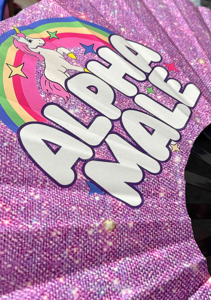 Purple Alpha Male Y2K Rave Hand Fan Cherrykitten