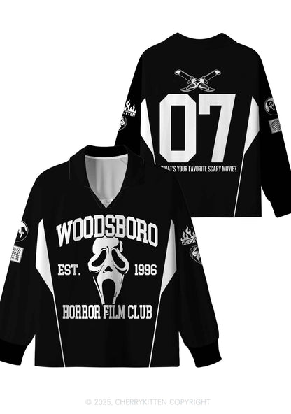 Halloween Custom Black Horror Club Y2K Sport Long Sleeve Jersey Shirts Cherrykitten