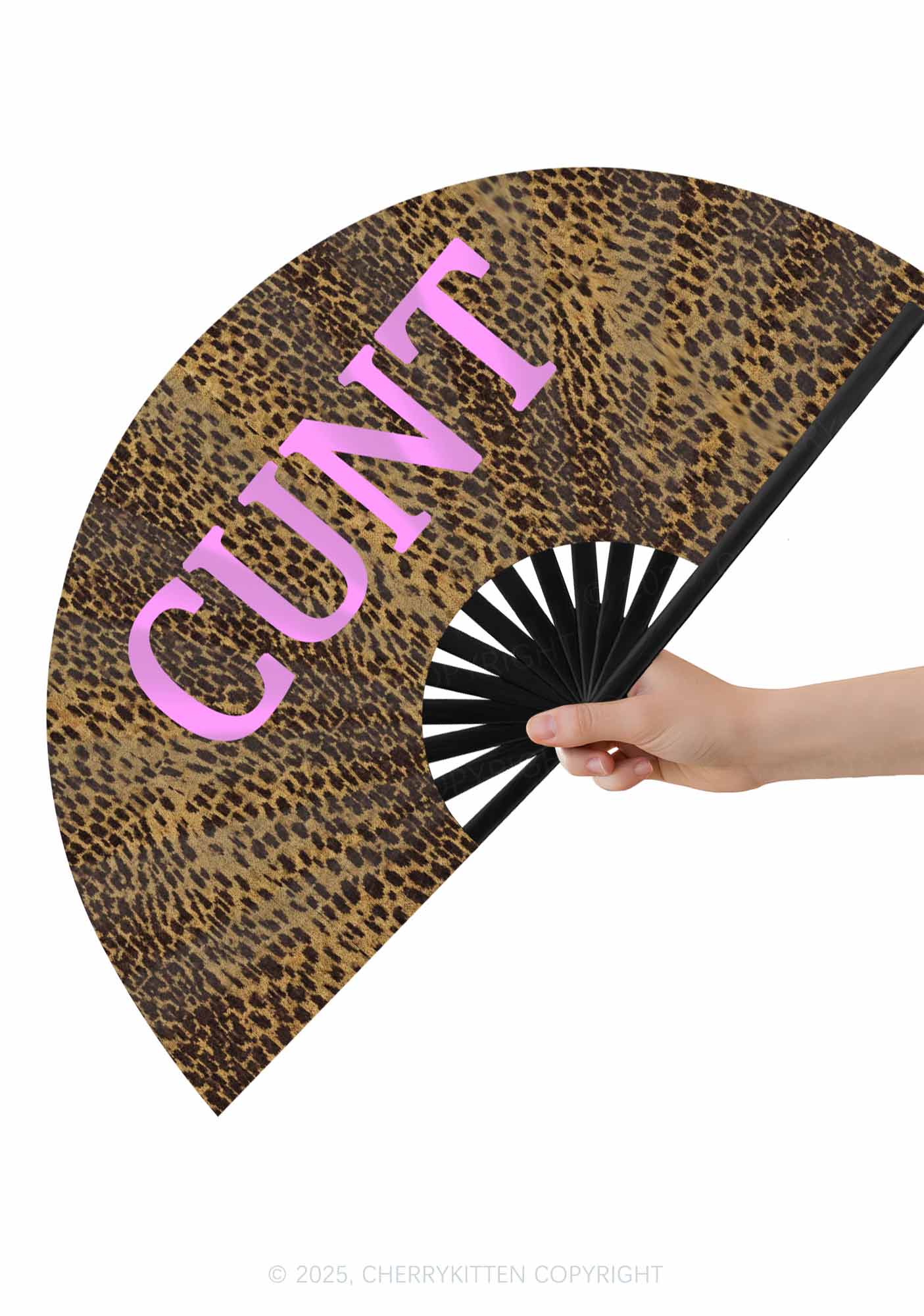 Cxxt Leopard Y2K Rave Hand Fan Cherrykitten