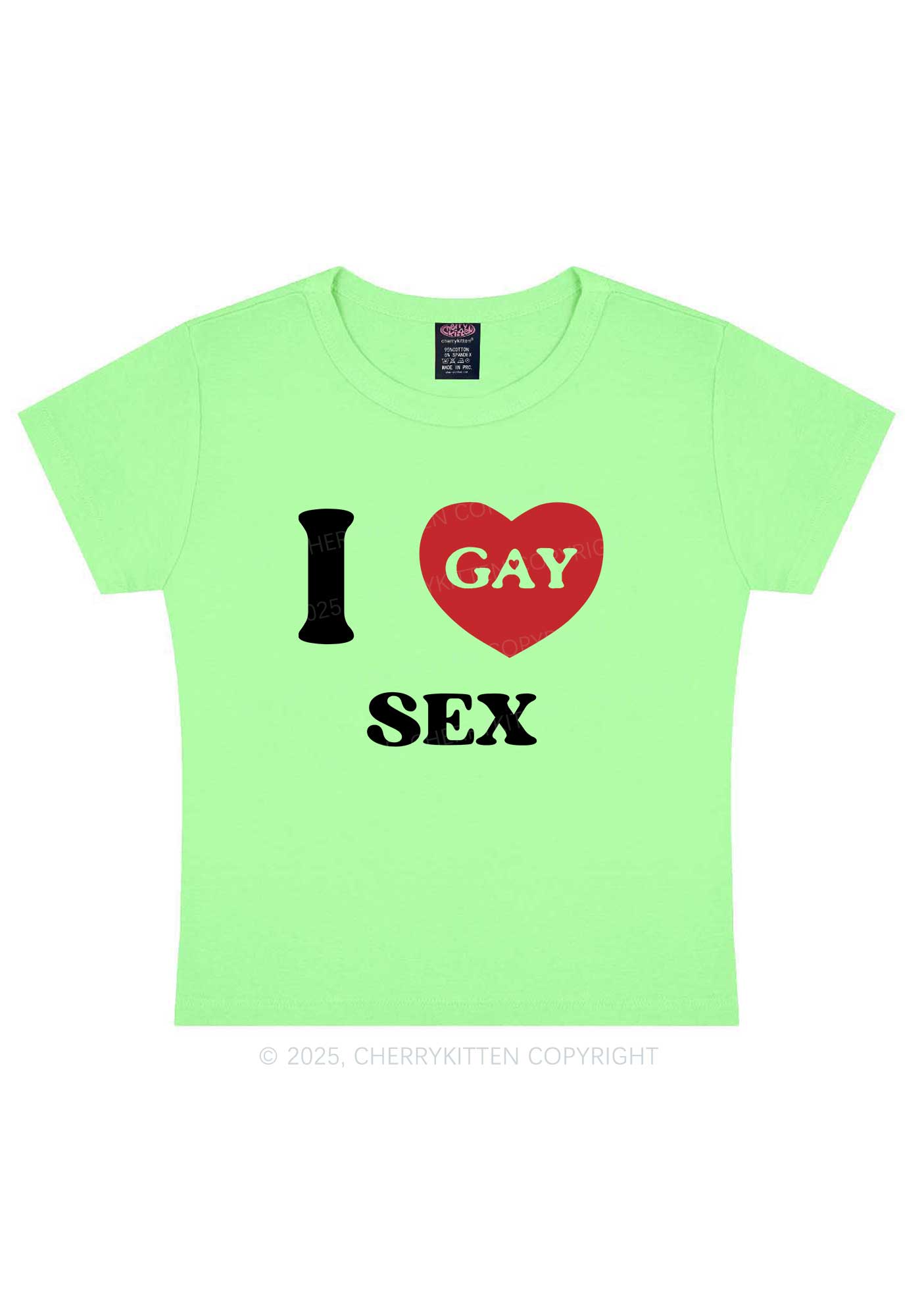 I Love Sx Gay Pride Y2K Baby Tee Cherrykitten