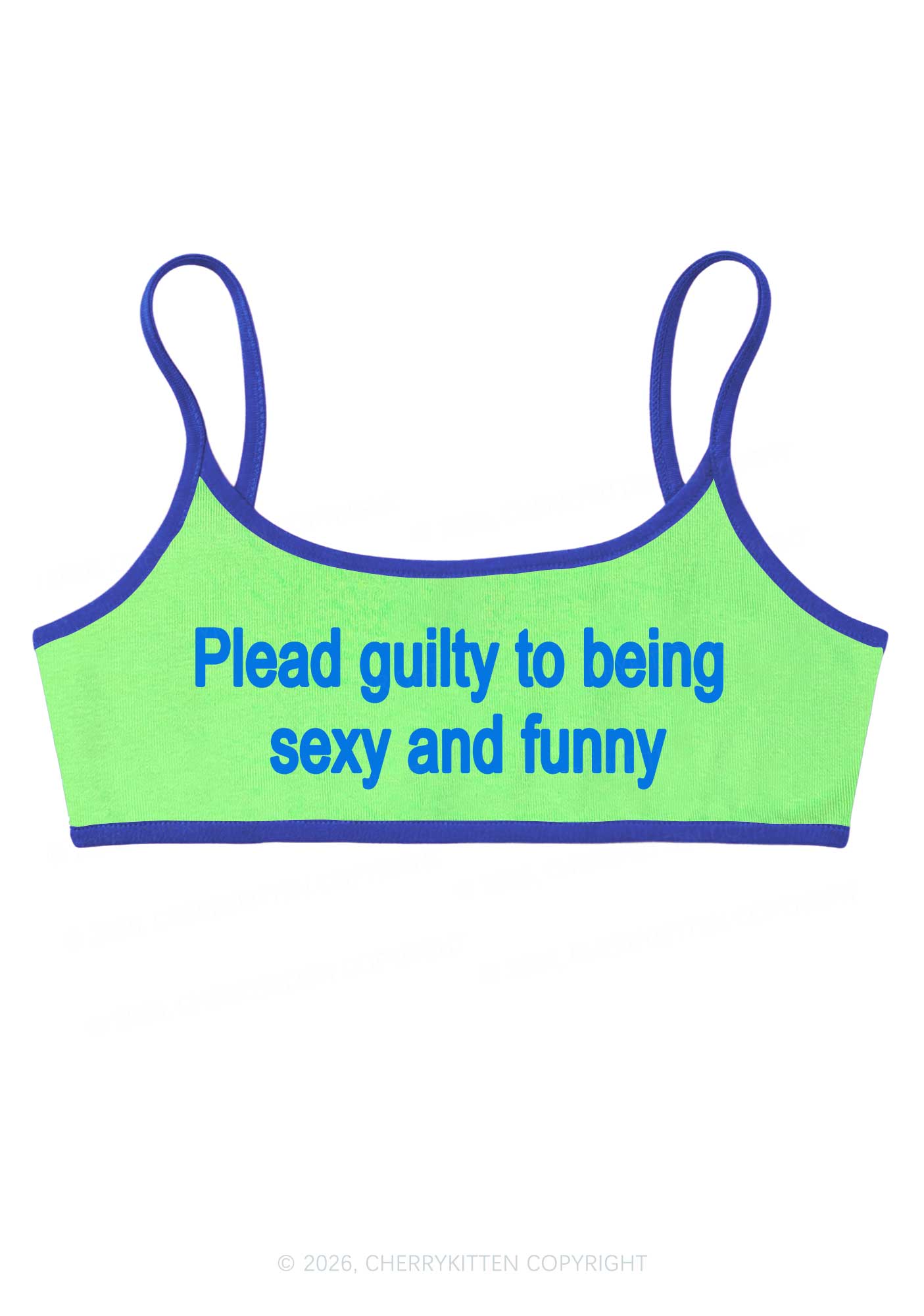Plead Guilty To Being Funny Y2K Super Crop Cami Cherrykitten