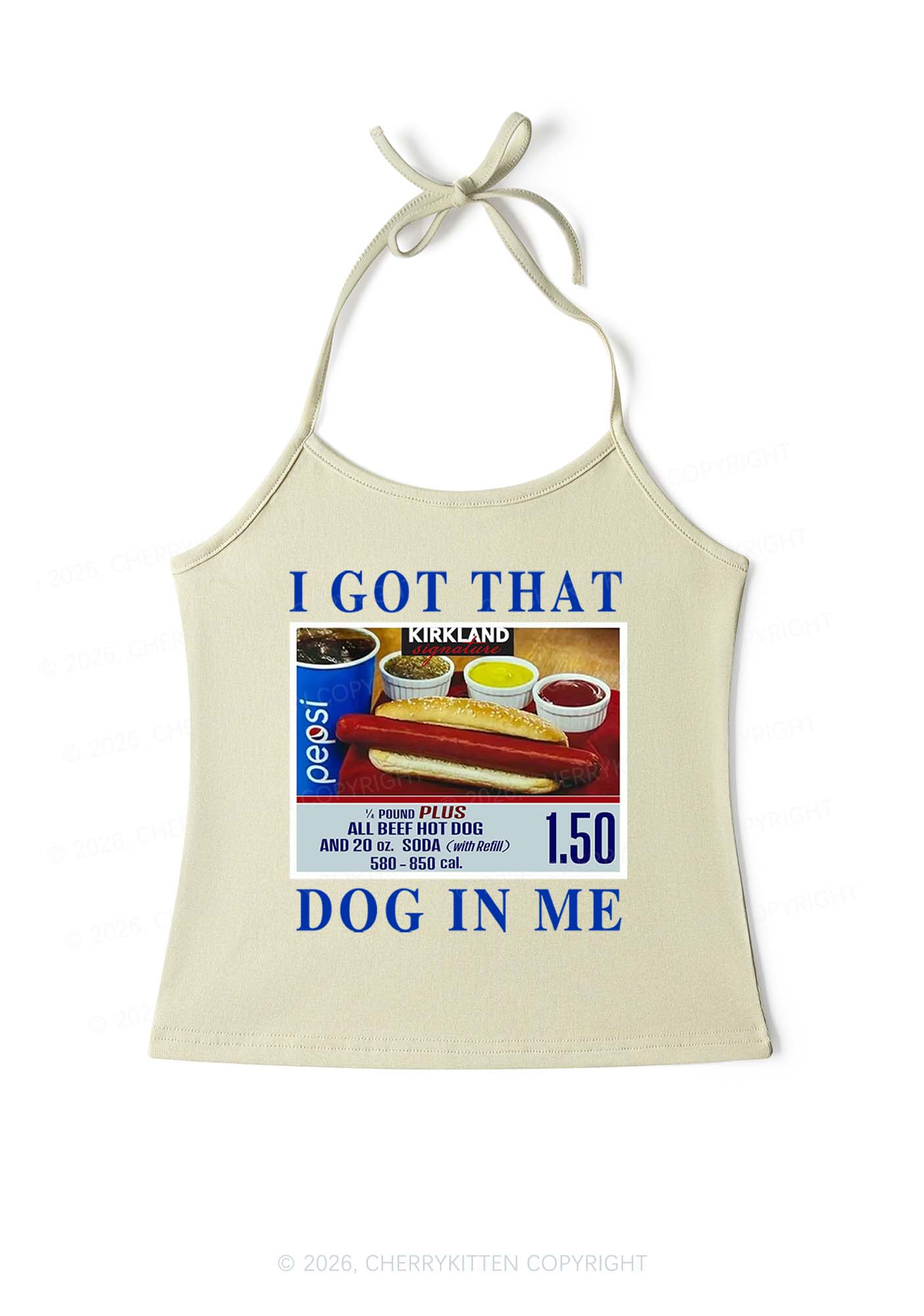 I Got That Hot Dog In Me Y2K Halter Neck Cami Cherrykitten