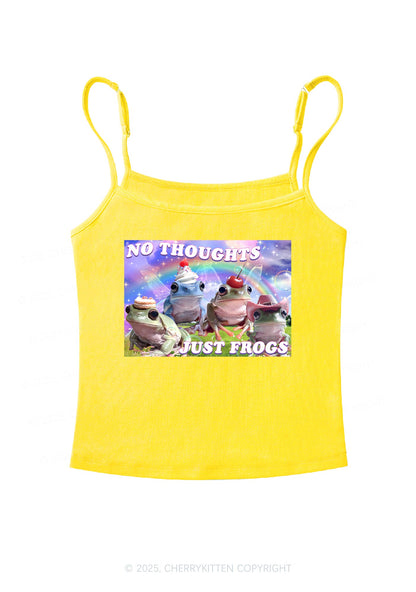 No Thoughts Just Frogs Y2K Spaghetti Strap Cami Cherrykitten