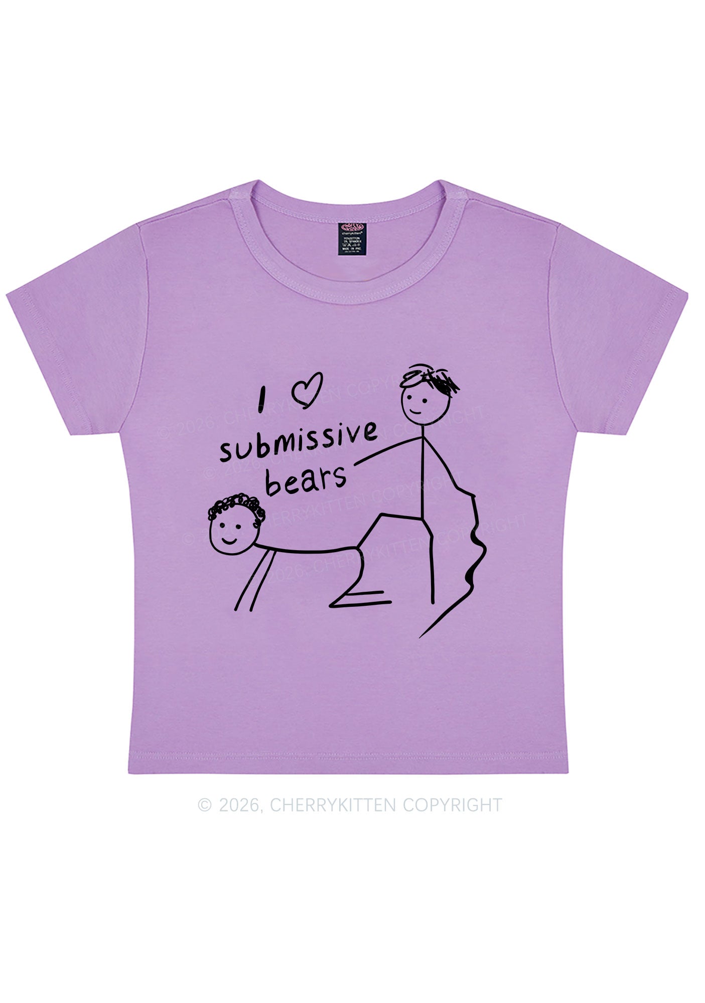 I Love S Bears Y2K Baby Tee Cherrykitten