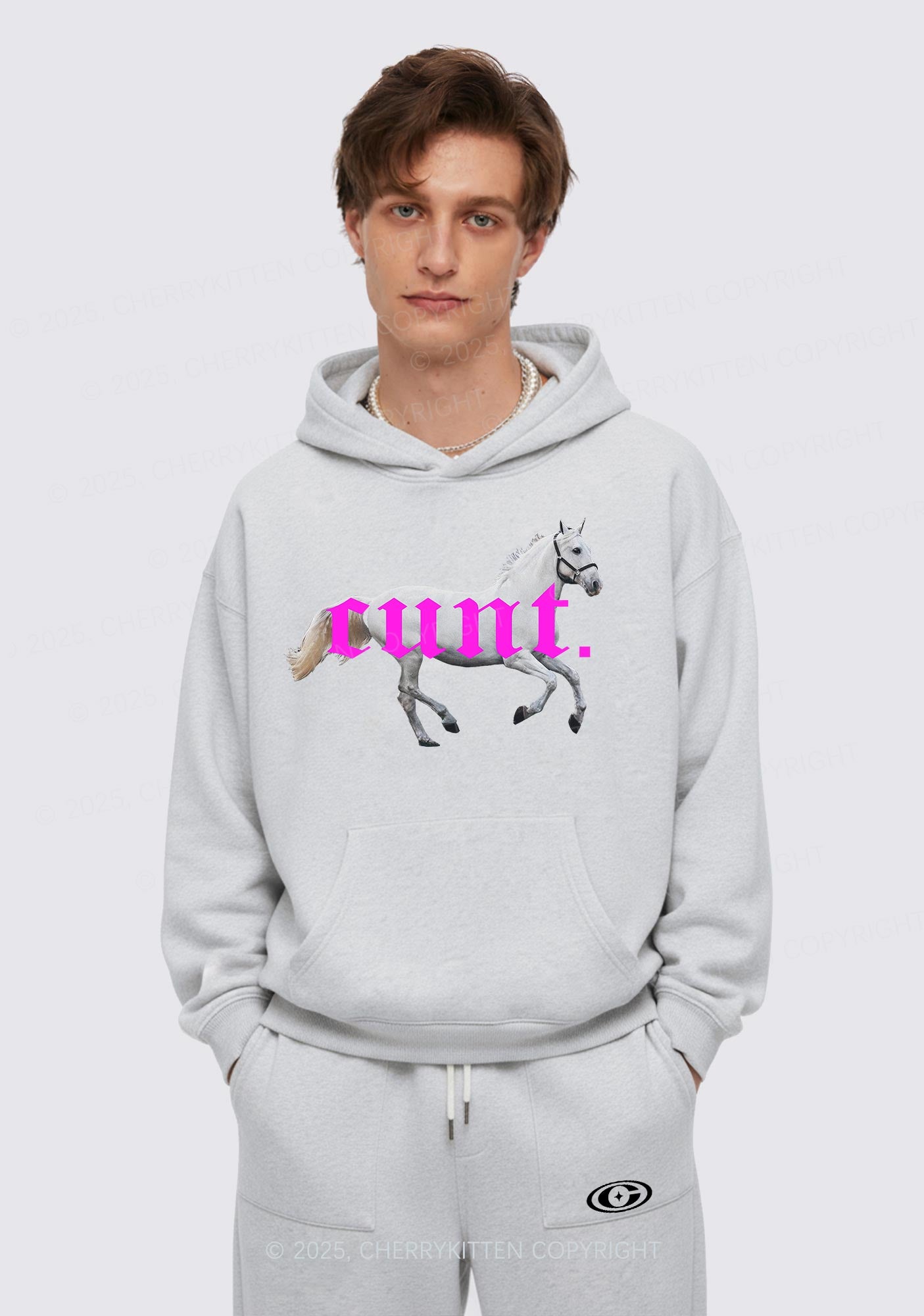 Cxxt Horse Y2K Fleece Hoodie Set Cherrykitten