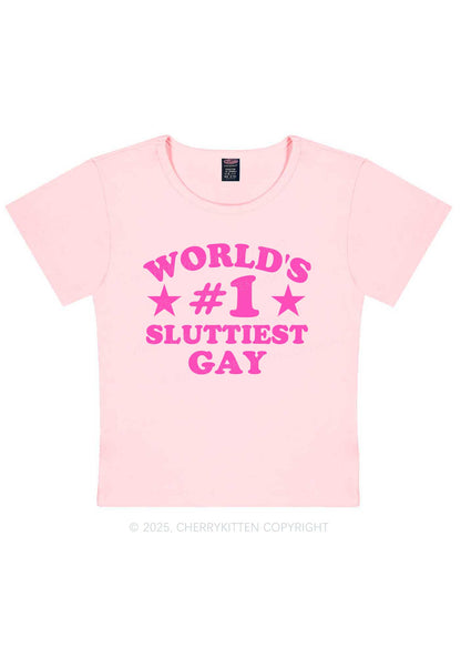 Worlds First Slxttiest Gay Pride Y2K Baby Tee Cherrykitten