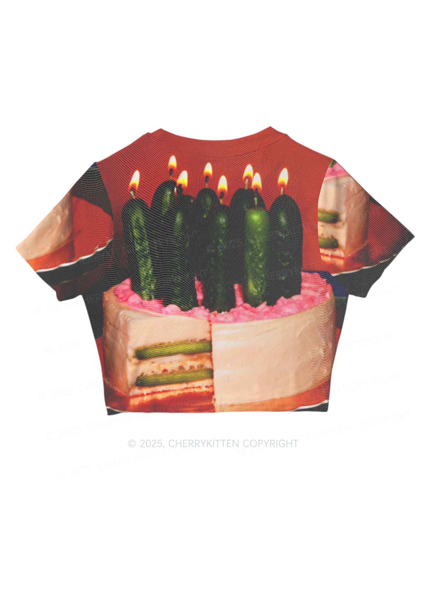 Pickle Cake Y2K Mesh Crop Top Cherrykitten