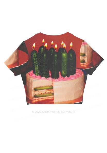 Pickle Cake Y2K Mesh Crop Top Cherrykitten