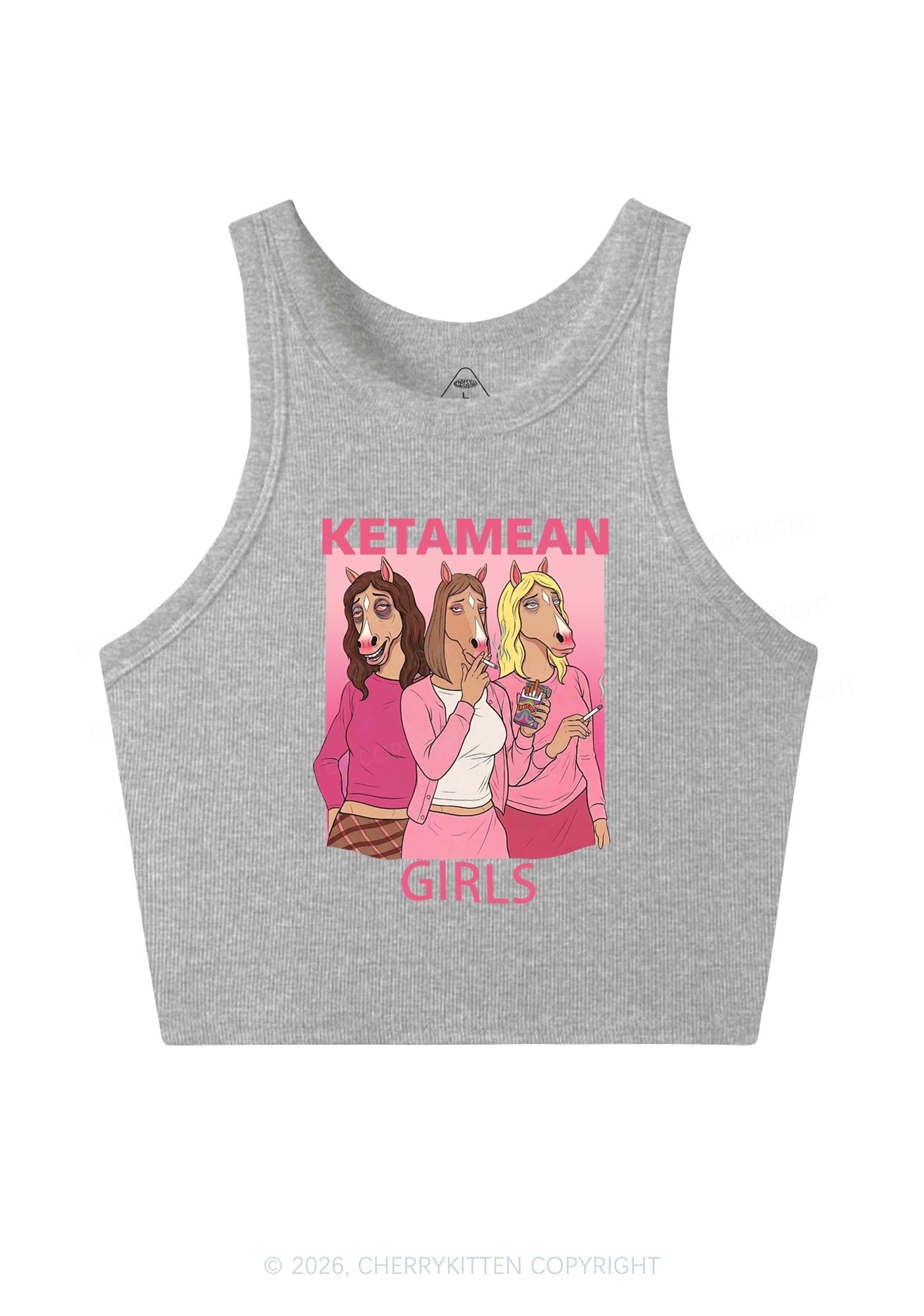 K Horse Girls Y2K Crop Tank Top Cherrykitten