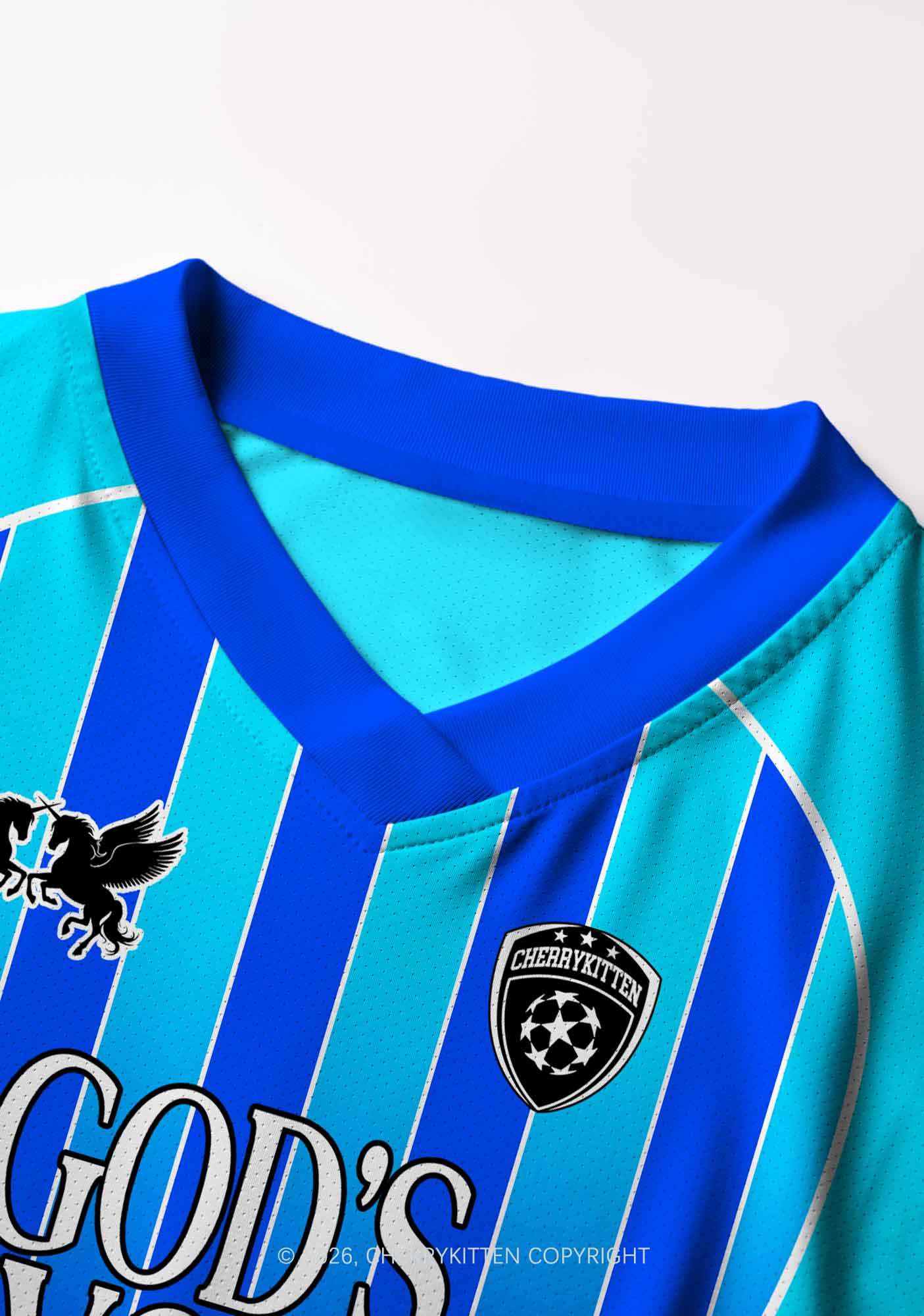 Blue Gods Favorite Fag Pride Y2K Crop Football Jersey Shirts Cherrykitten