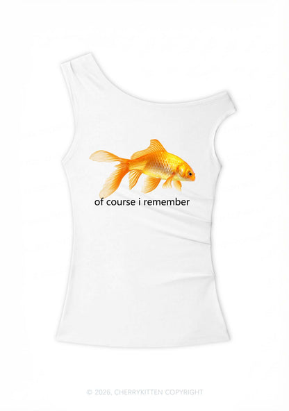 I Remember Goldfish Y2K Off Shoulder Tank Top Cherrykitten