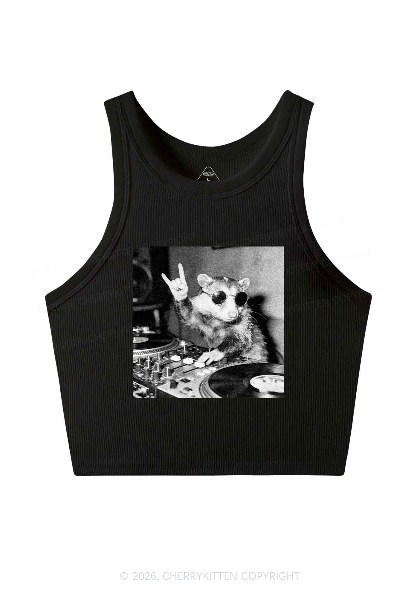 DJ Possum Y2K Crop Tank Top Cherrykitten
