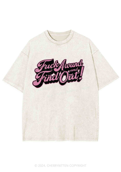 FxxK Around And Find Out Y2K Washed Tee Cherrykitten