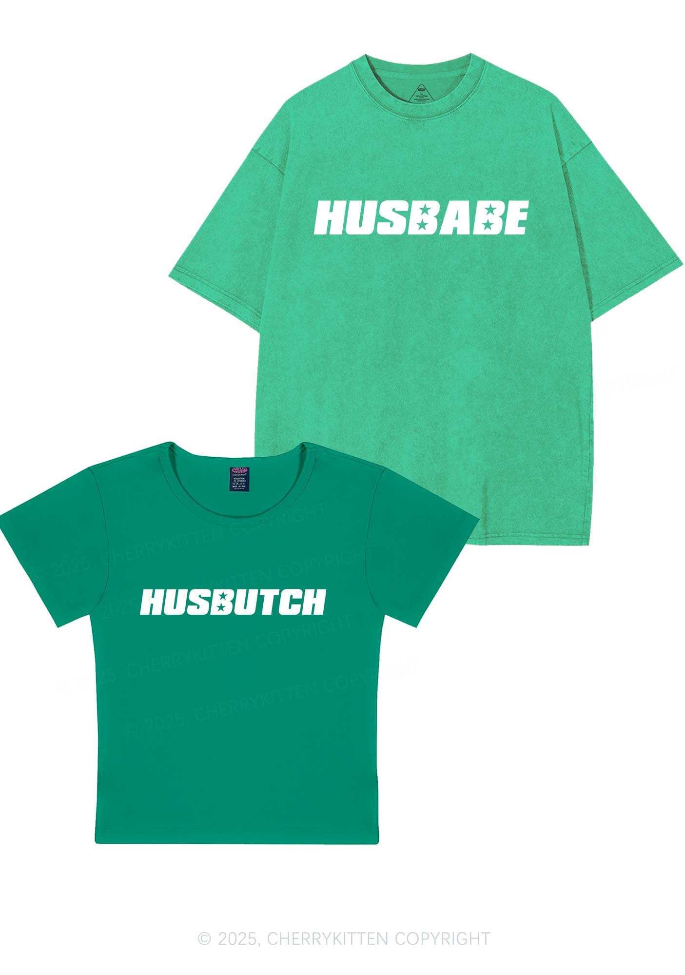 Husbabe Husbutch Y2K Valentine's Day Couple Shirt Cherrykitten