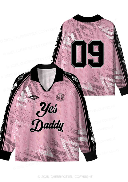 Custom Pink Yes Daddy Y2K Sport Long Sleeve Jersey Shirts Cherrykitten