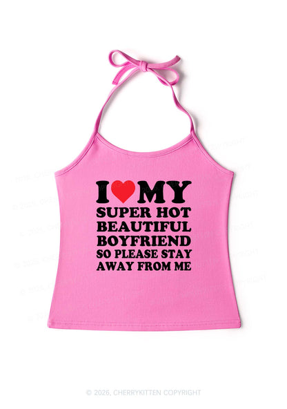 My Super Hot Boyfriend Y2K Halter Neck Cami Cherrykitten