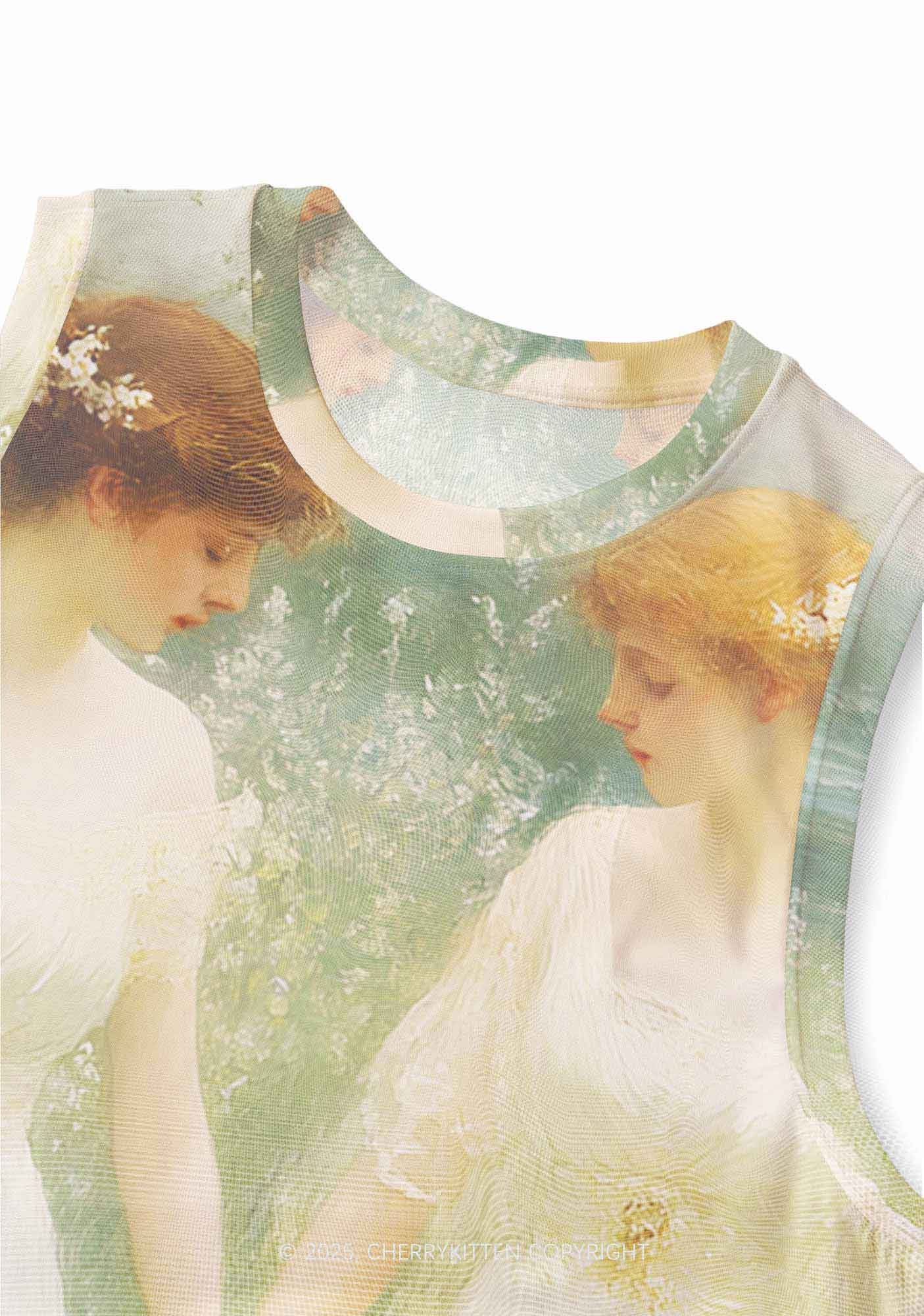 Lesbian Fairy Pride Y2K Mesh Muscle Tank Cherrykitten